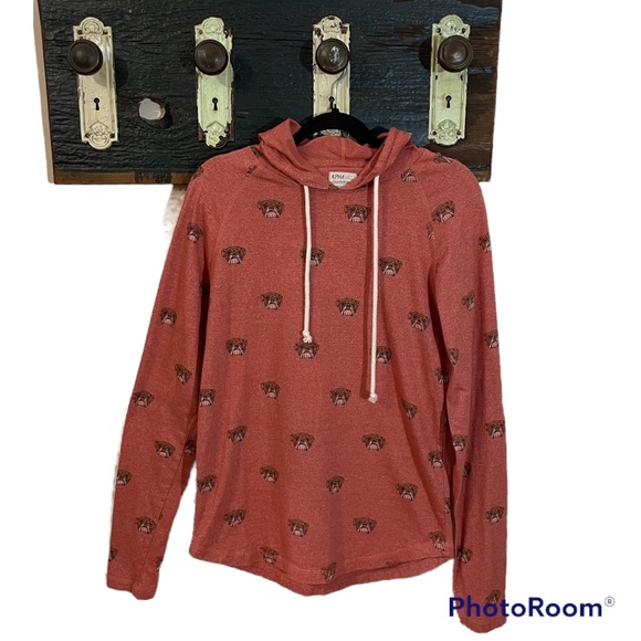 Alpha Beta Bulldog Long Sleeved Hooded Shirt Size Medium - Picture 2 of 12